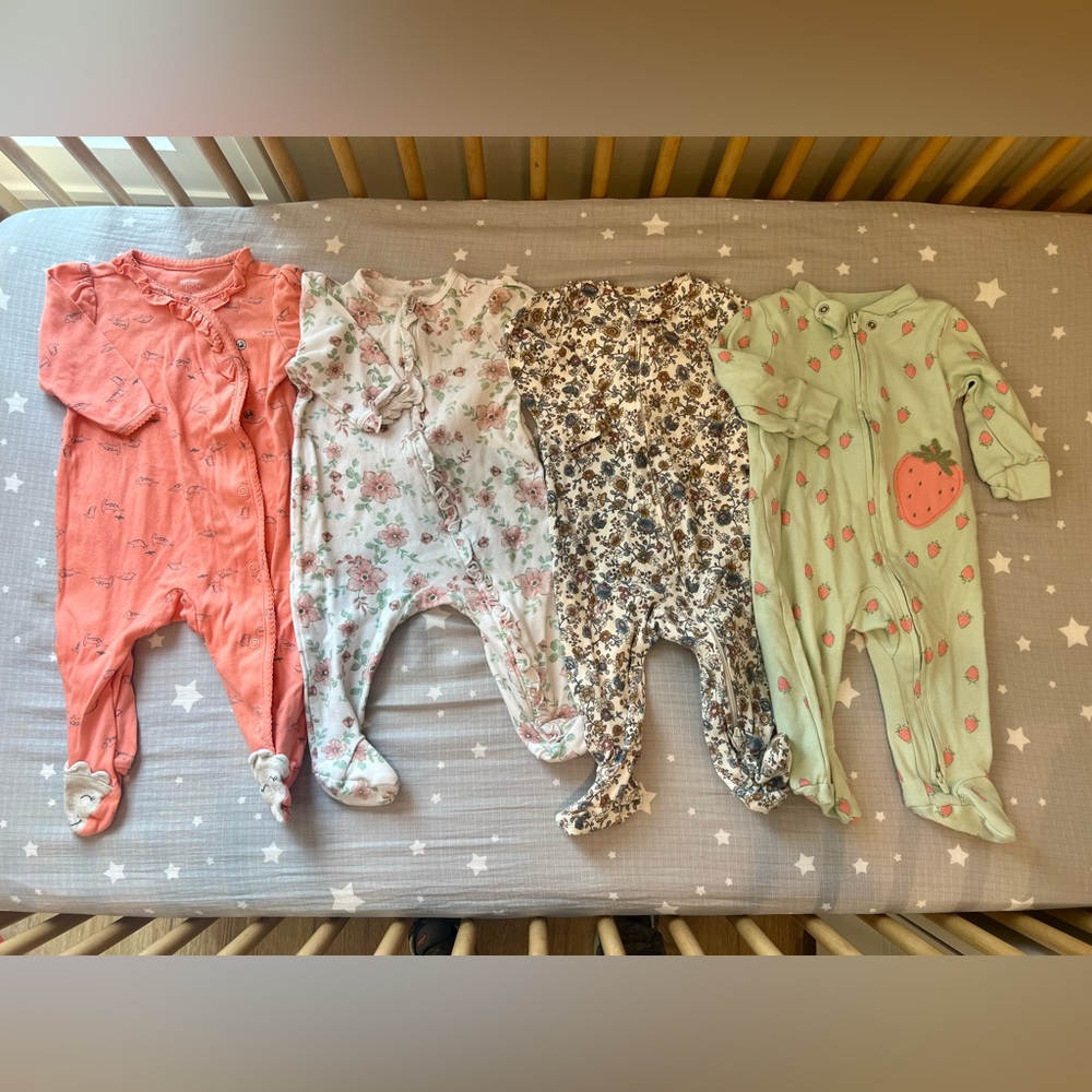 FOUR adorable girls 3-6 month sleepers
